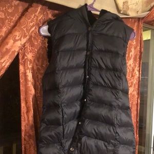 Reversible black furry soft vest